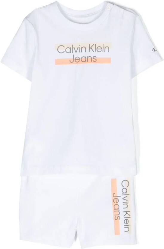 Calvin Klein Kids Shorts met logoprint Wit