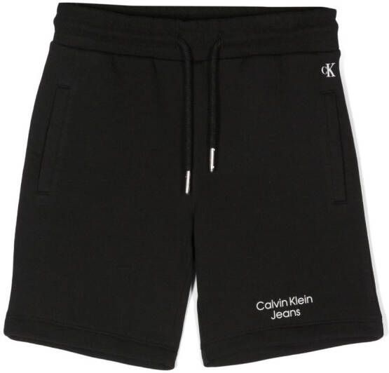 Calvin Klein Kids Shorts met logoprint Zwart