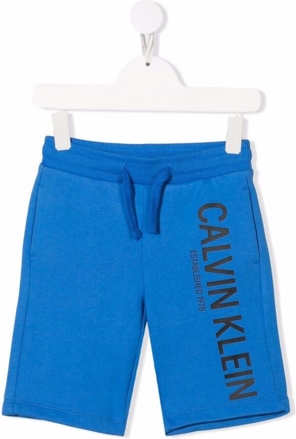 Calvin Klein Kids Shorts met trekkoord Blauw