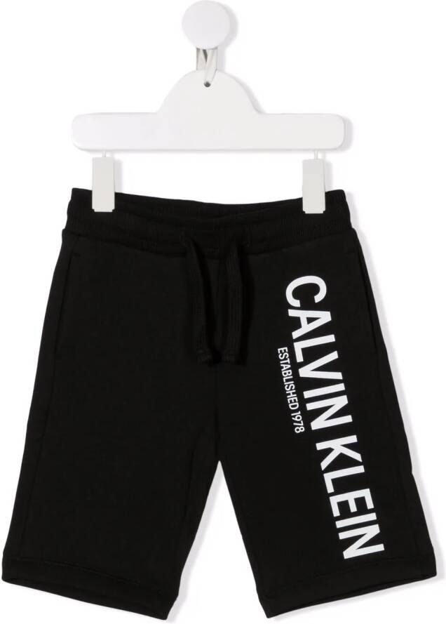 Calvin Klein Kids Shorts met trekkoord Zwart