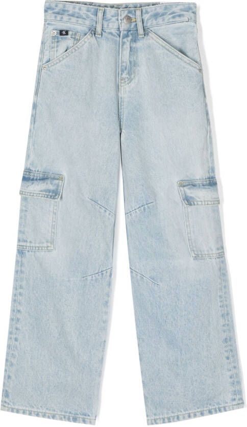 Calvin Klein Kids Jeans met klepzak Blauw
