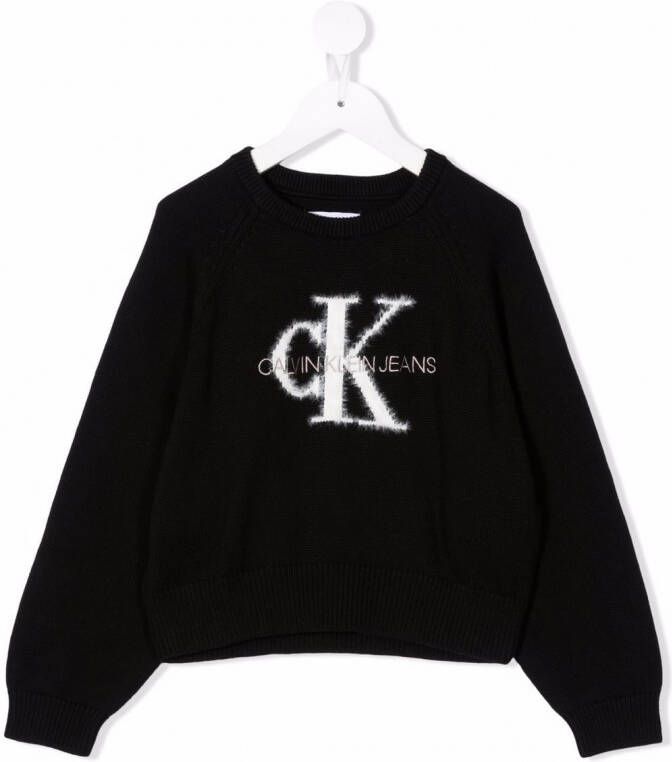 Calvin Klein Kids Sweater met logo Zwart