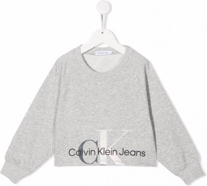 Calvin Klein Kids Sweater met logoprint Grijs