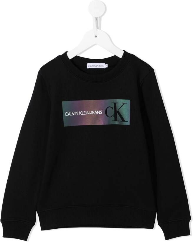 Calvin Klein Kids Sweater met logoprint Zwart