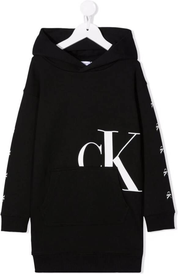 Calvin Klein Kids Sweaterjurk met capuchon Zwart