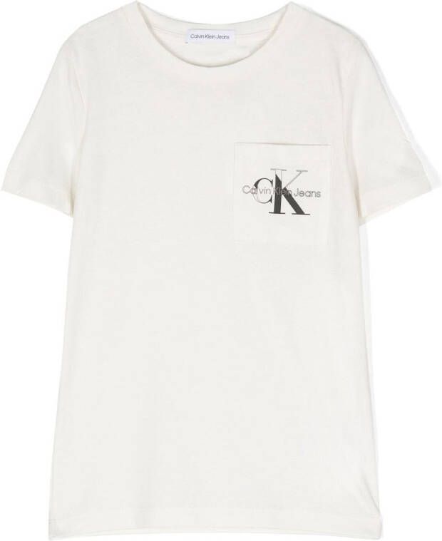 Calvin Klein Kids T-shirt met logoprint Beige