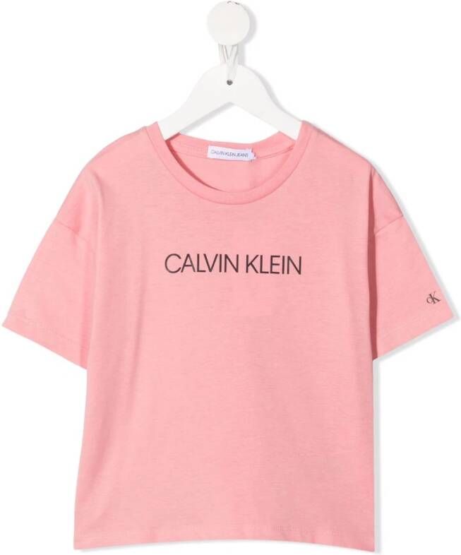 Calvin Klein Kids T-shirt met logoprint Roze