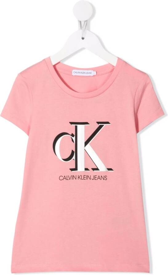 Calvin Klein Kids T-shirt met logoprint Roze