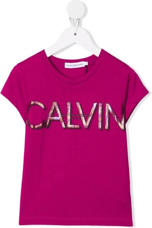 Calvin Klein Kids T-shirt met logoprint Roze