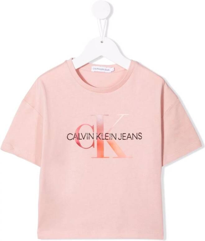 Calvin Klein Kids T-shirt met logoprint Roze