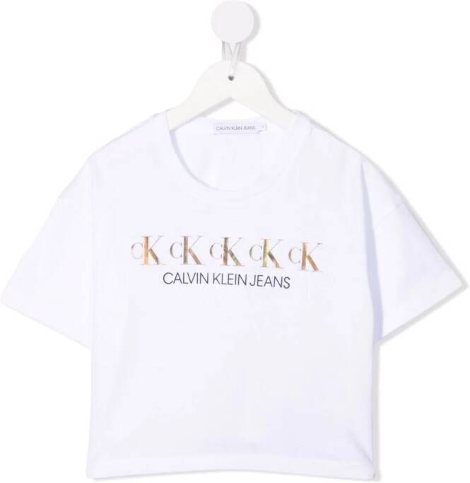Calvin Klein Kids T-shirt met logoprint Wit