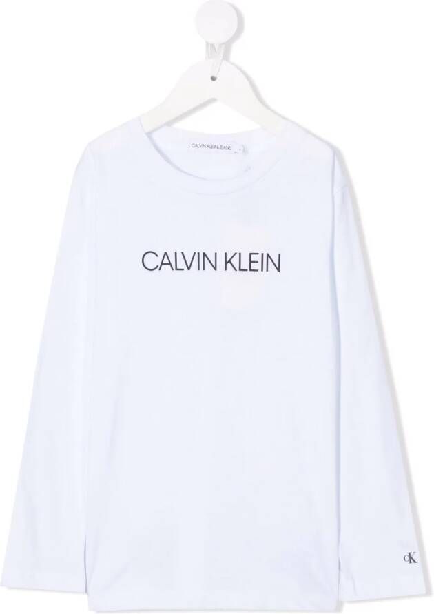 Calvin Klein Kids T-shirt met logoprint Wit