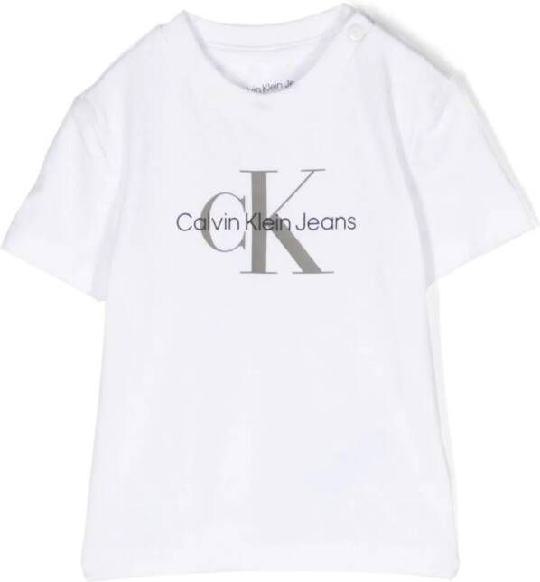 Calvin Klein Kids T-shirt van stretch-katoen Wit