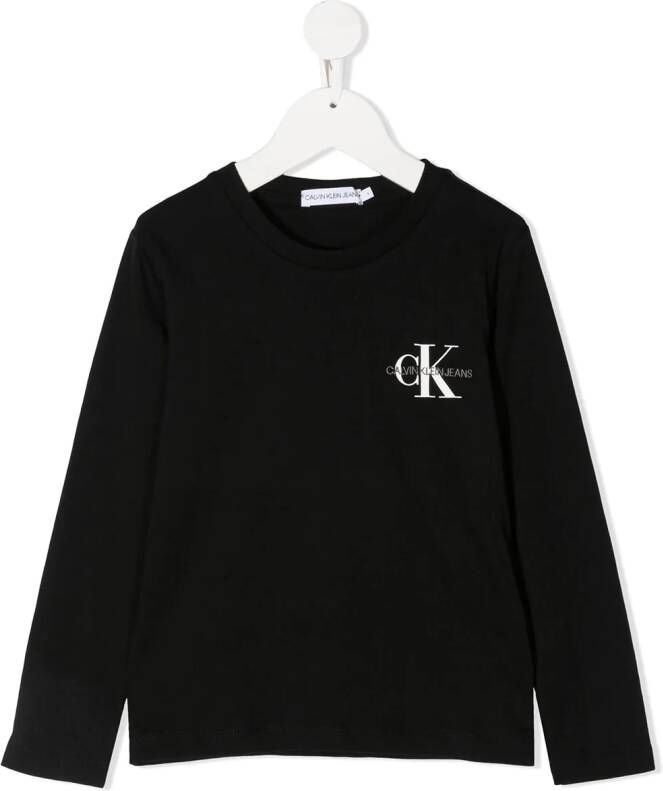 Calvin Klein Kids T-shirt met logoprint Zwart