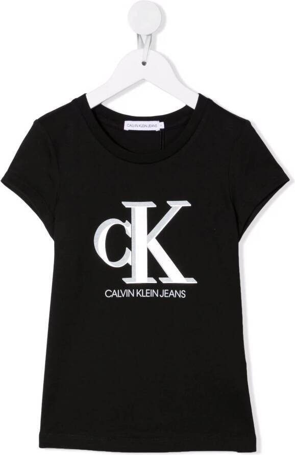 Calvin Klein Kids T-shirt met logoprint Zwart