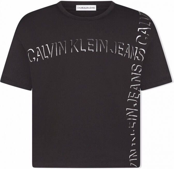 Calvin Klein Kids T-shirt met logoprint Zwart
