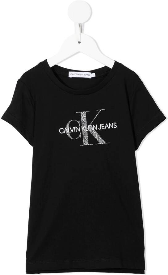 Calvin Klein Kids T-shirt met logoprint Zwart