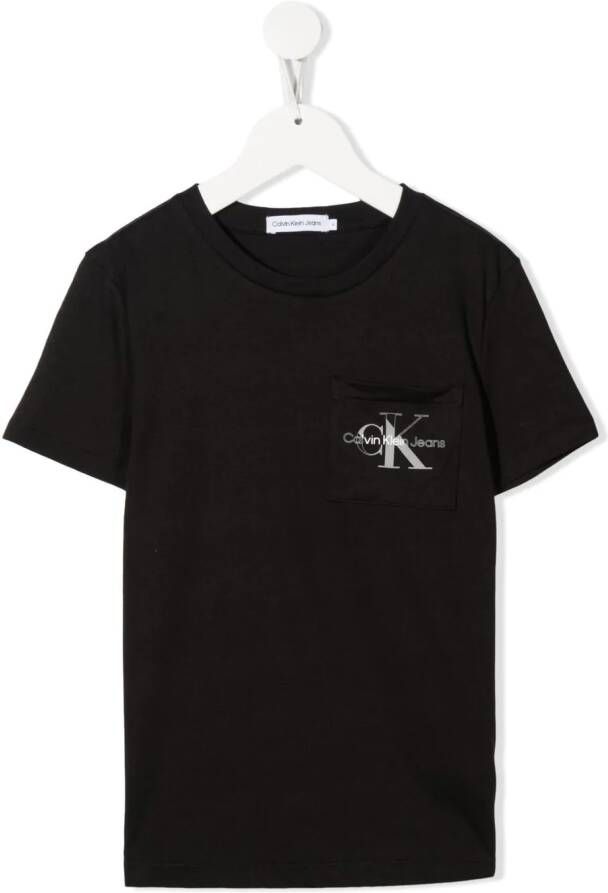 Calvin Klein Kids T-shirt met logoprint Zwart