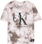 Calvin Klein Kids T-shirt met tie-dye print Bruin - Thumbnail 1