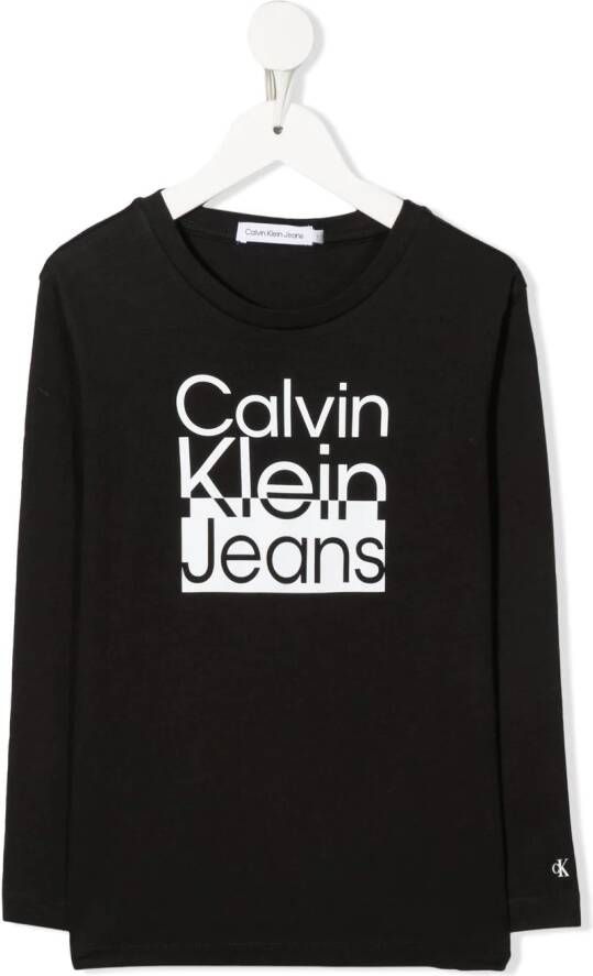 Calvin Klein Kids Top met logoprint Zwart