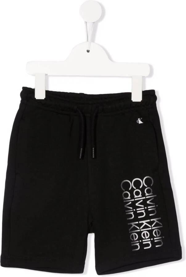 Calvin Klein Kids Trainingsshorts met logoprint Zwart