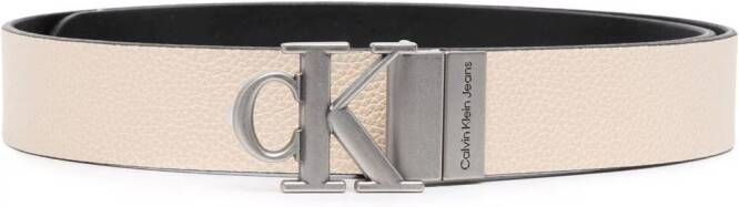 Calvin Klein Leren gespriem Beige