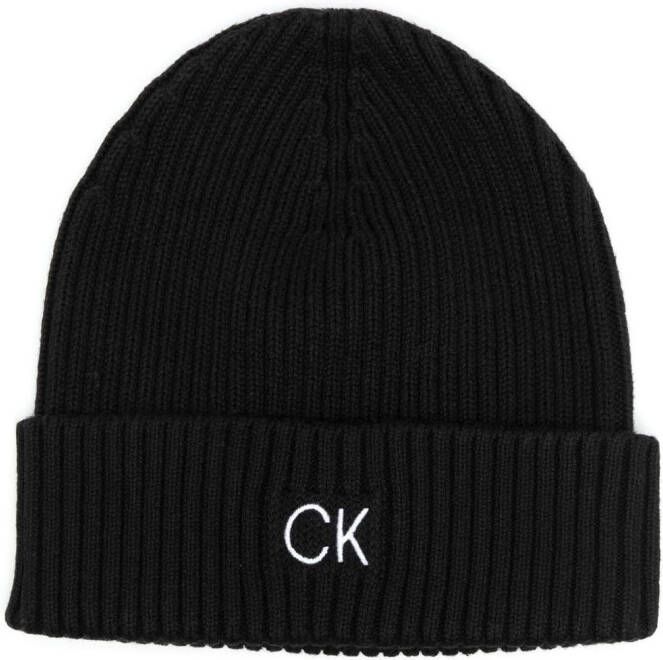 Calvin Klein Muts met geborduurd logo Zwart