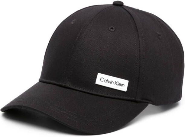 Calvin Klein Honkbalpet met logopatch Zwart