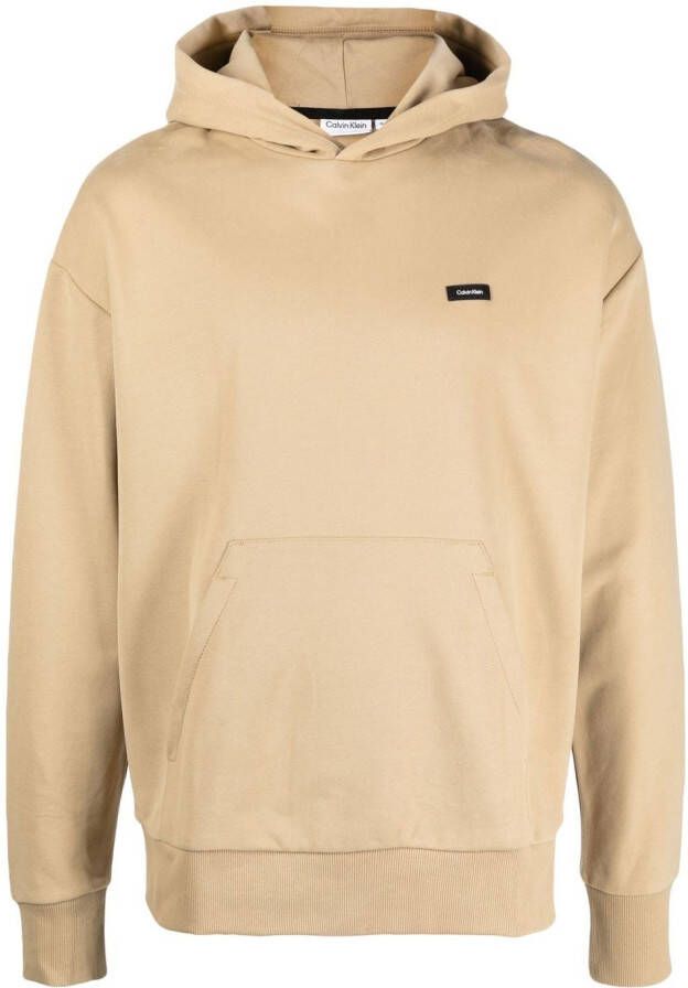Calvin Klein Hoodie met logopatch Beige