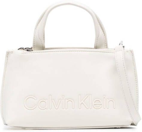 Calvin Klein Shopper met logoplakkaat Wit