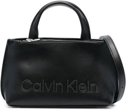 Calvin Klein Shopper met logoplakkaat Zwart