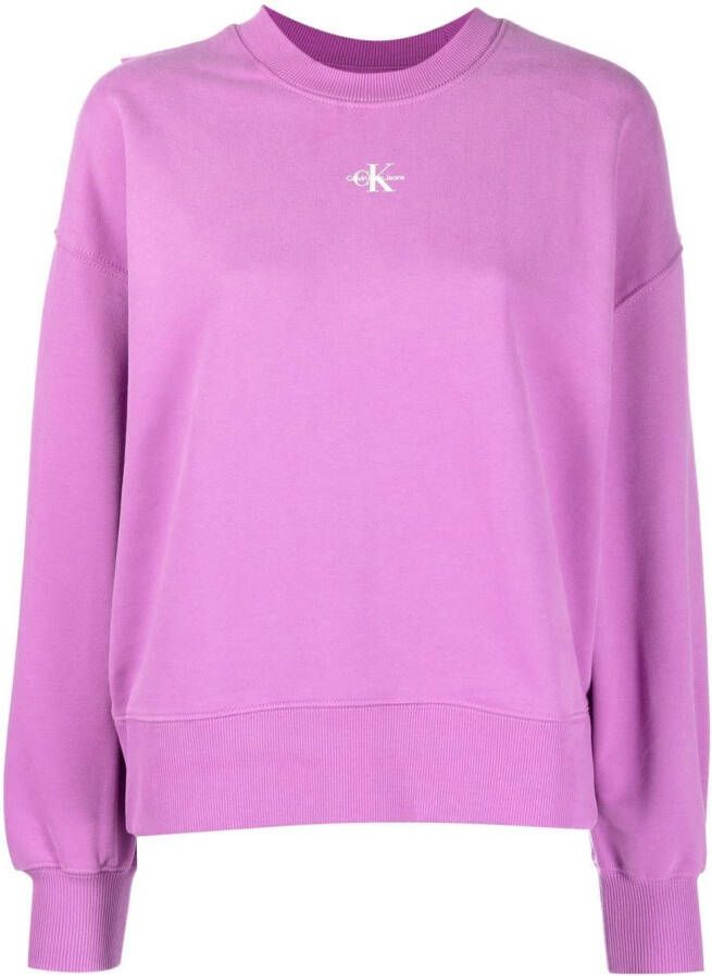 Calvin Klein Sweater met logoprint Paars