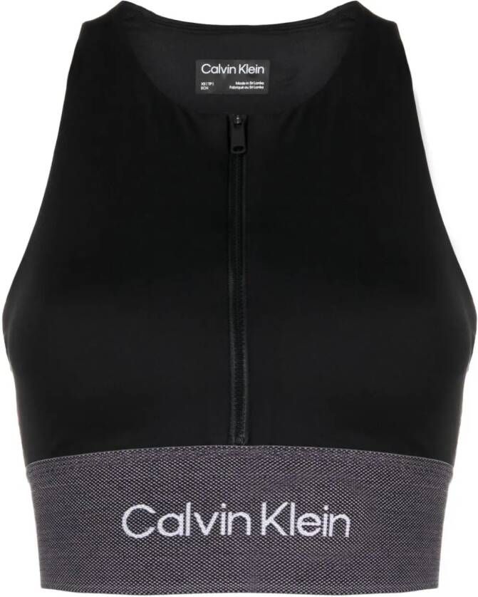 Calvin Klein Sport-bh met logoprint Zwart