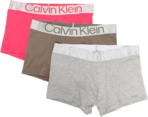 Calvin Klein Drie boxershorts met logoband Grijs