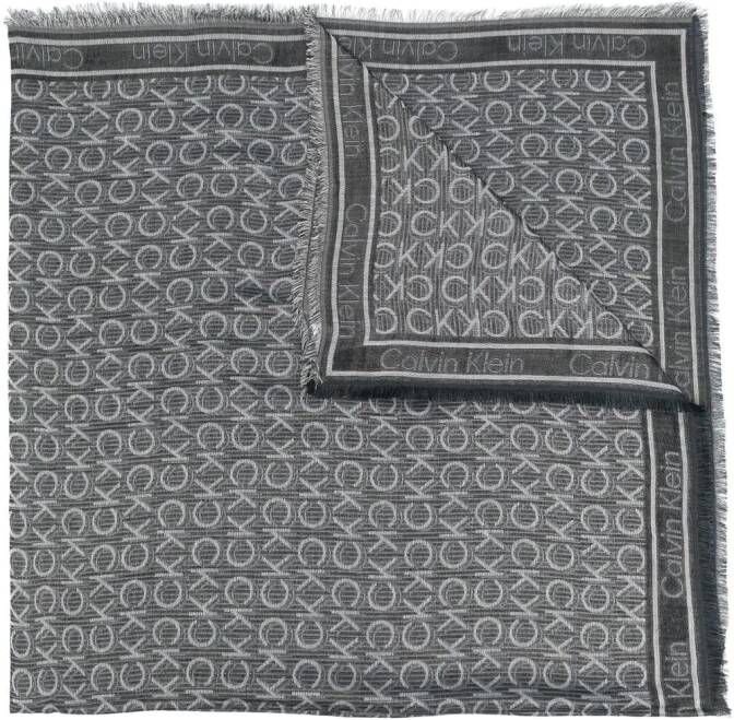 Calvin Klein Sjaal met monogram jacquard Zwart