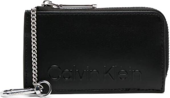 Calvin Klein Portemonnee met logo-reliëf Zwart