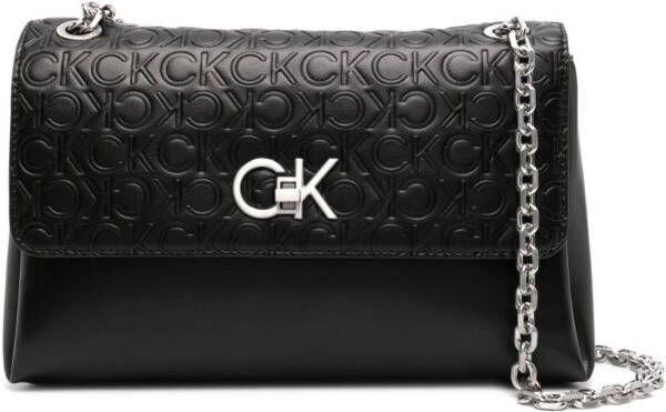 Calvin Klein Re-Lock crossbodytas met logo-reliëf Zwart
