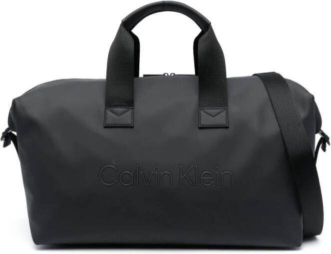 Calvin Klein Reistas met logo-reliëf Zwart
