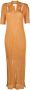 Calvin Klein Ribgebreide jurk Oranje - Thumbnail 1