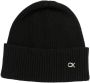 Calvin Klein Ribgebreide muts Zwart - Thumbnail 1