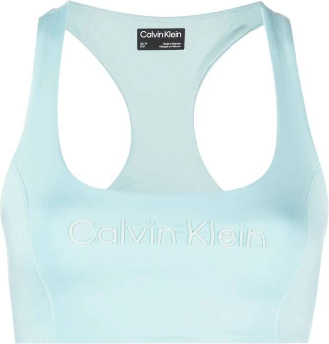 Calvin Klein Sport-bh met logo-reliëf Blauw