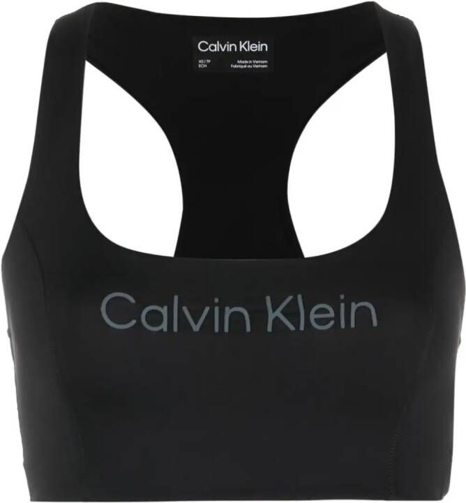 Calvin Klein Sport-bh met logo-reliëf Zwart
