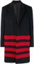 Calvin Klein stripe detail single-breasted coat Zwart - Thumbnail 1