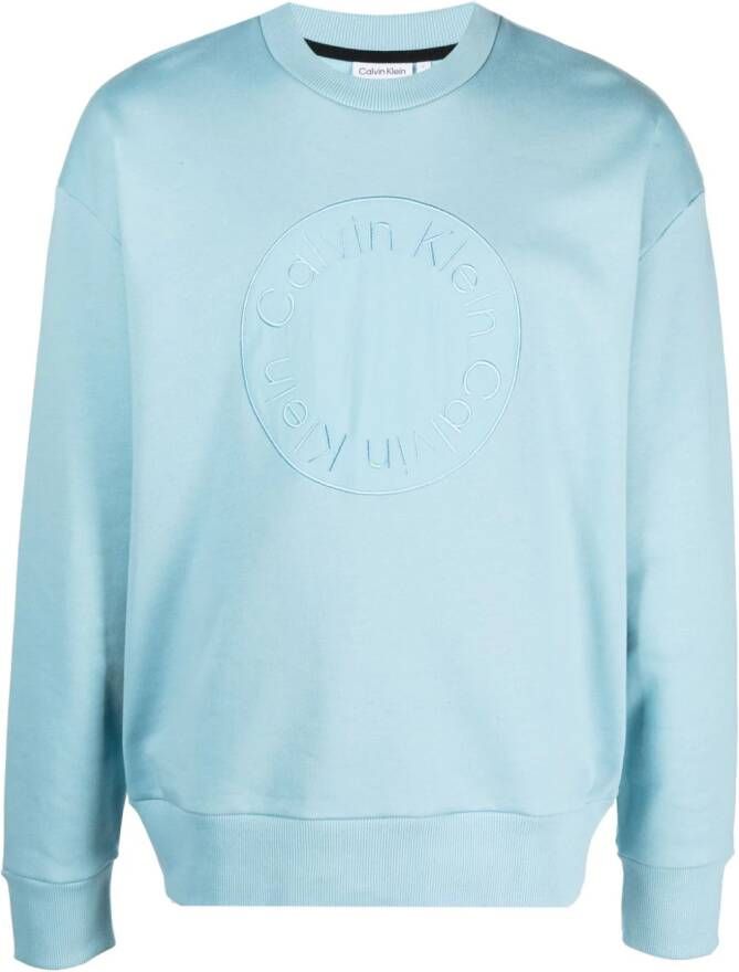 Calvin Klein Sweater met geborduurd logo Blauw