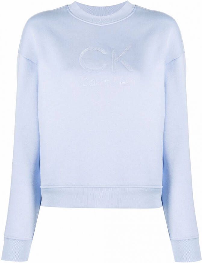 Calvin Klein Sweater met logoprint Blauw