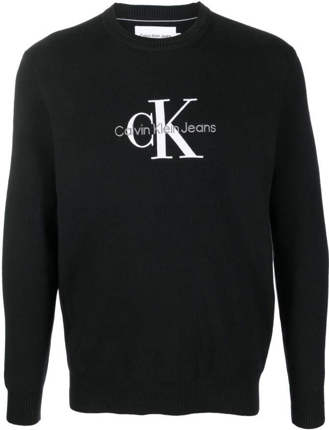 Calvin Klein Sweater met logoprint Zwart