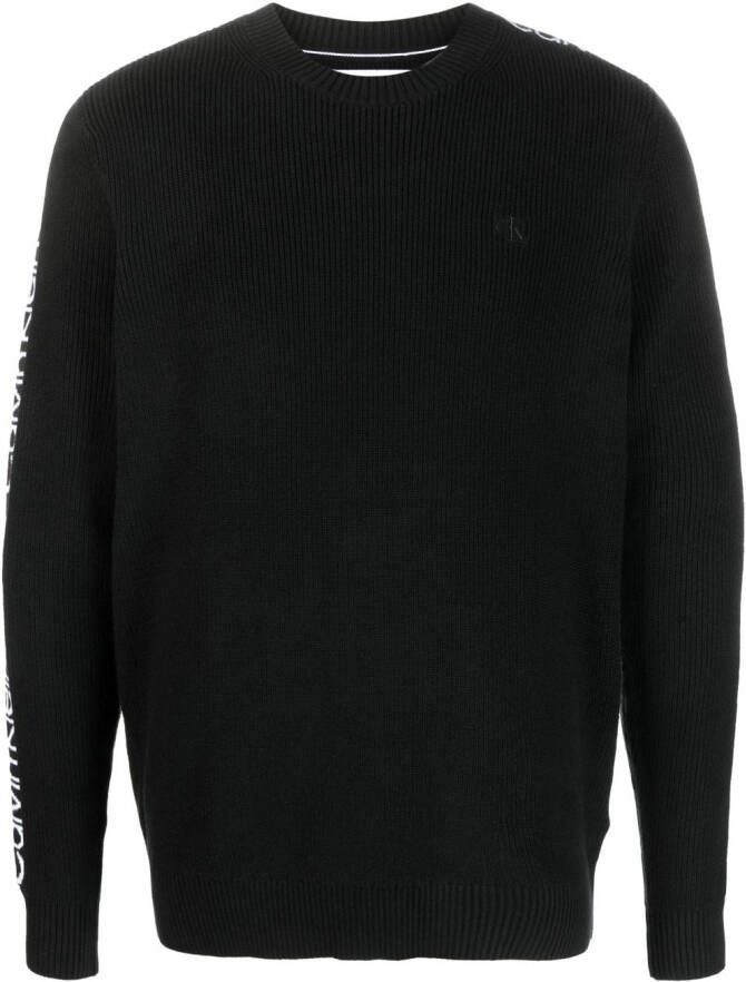 Calvin Klein Sweater met ronde hals Zwart