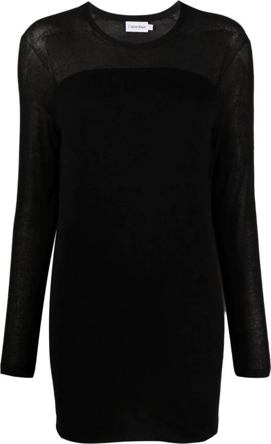 Calvin Klein Sweaterjurk met lange mouwen Zwart