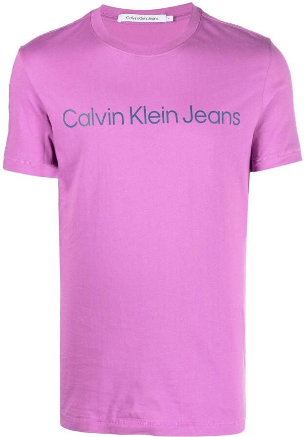 Calvin Klein T-shirt met logoprint Paars