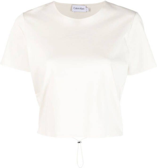 Calvin Klein T-shirt met open rug Beige